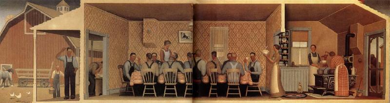 Grant Wood The Thresher-s supper